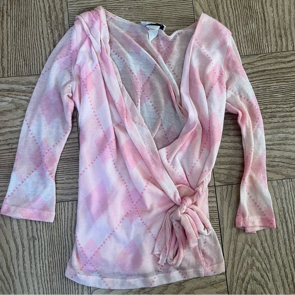 Womens pink plaid sweater